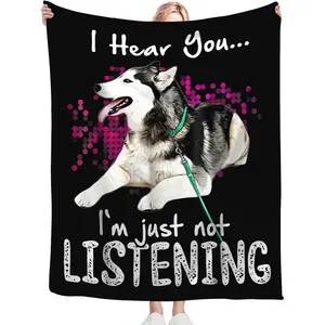 Husky Throw Blanket Dog Gifts for Girls Boys Women Men Kids Adults Soft Flannel Fleece Blanket for Couch Sofa Bed Home Decor 40"x50", Cozy All-Season Blanket Christmas New Year Gift