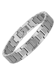 Elegant Stainless Steel Bracelet, Crocodile Pattern Titanium Steel Bangle, Men's Holiday Gift, Casual Wearable Accessory, Fashionable Bracelet, Bracelet Jewelry