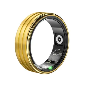 FigurineHong Smart Ring Health Tracker, Fitness Sleep Heart Rate Tracker with Multiple Sport Modes, Waterproof Fitness Tracker Ring for Women & Men,iOS, Android,Smart Ring for Christmas Gift,5-7 Days Battery Life Automatic Wearable Monitoring Device Gold