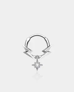 Lightning Bolt Star Dangle Clicker Septum Ring