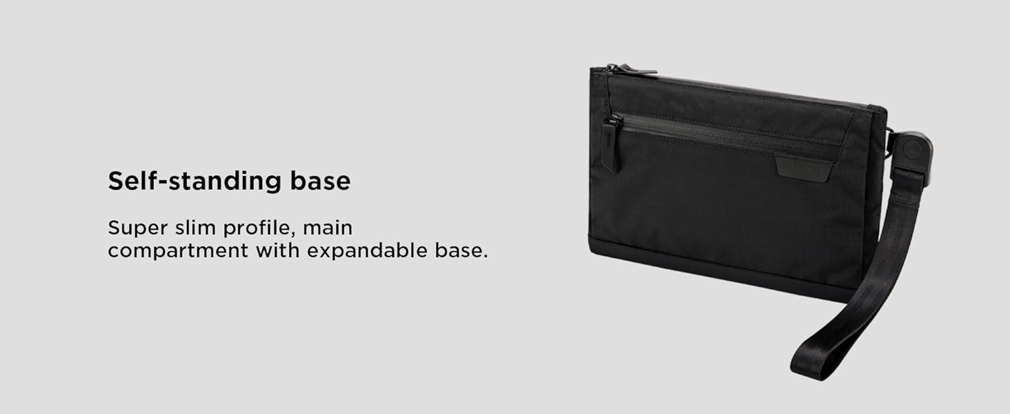 ALPAKA Zip Pouch Max V2 - Black Axoflux 210D Water Resistant Fabric, Weatherproof YKK Zippers,Front Zip Pocket, Compact Men Sling Bag - Passport Holder & Travel Wallet Pouch for Family Men