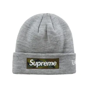 Supreme New Era Box Logo Beanie (FW23) Heather Grey