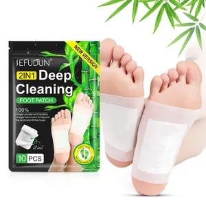 SFUDUN Bamboo Charcoal Detox Foot Patches 2-in-1| Rana Pads | Premium Natural Bamboo Vinegar Foot Care Pads | Cleansing for Stress Relief, Better Rest, Feet Health Patches, Relaxing Muscles | 10 Pads