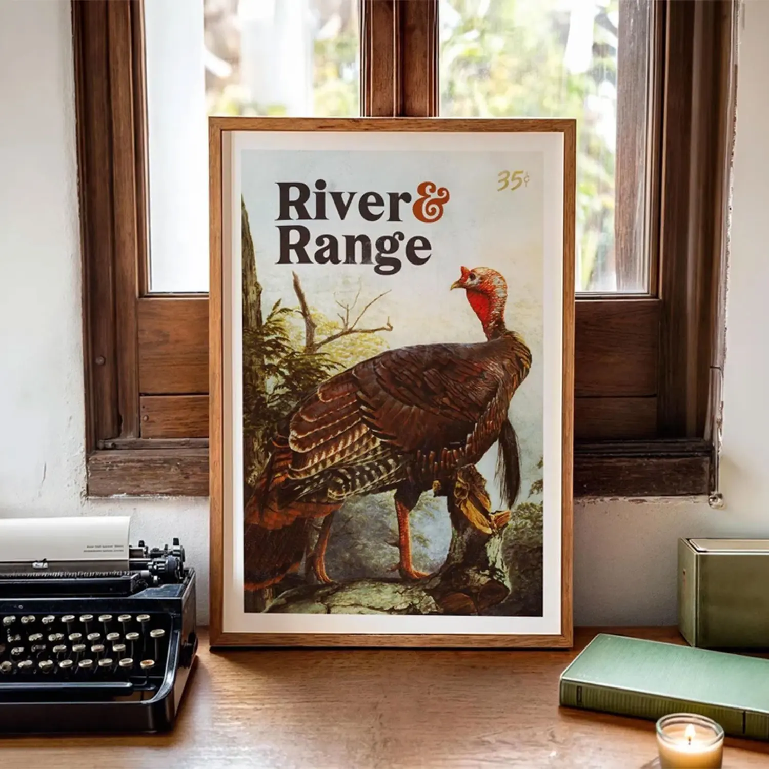 Turkey Hunting Poster, Gift for Hunter Wildlife Art Poster, Retro Hunting Wall Decor, Hunting Artwork Outdoorsy Wall Art Hunting Dad