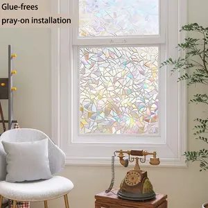 Privacy Protection Decorative Window Film Roll, DIY Static Adhesive, Colorful Non-Transparent Sunscreen, Non-Sticky Peelable, Suitable for Windows Living Room Office Home Decor, Window Privacy Films