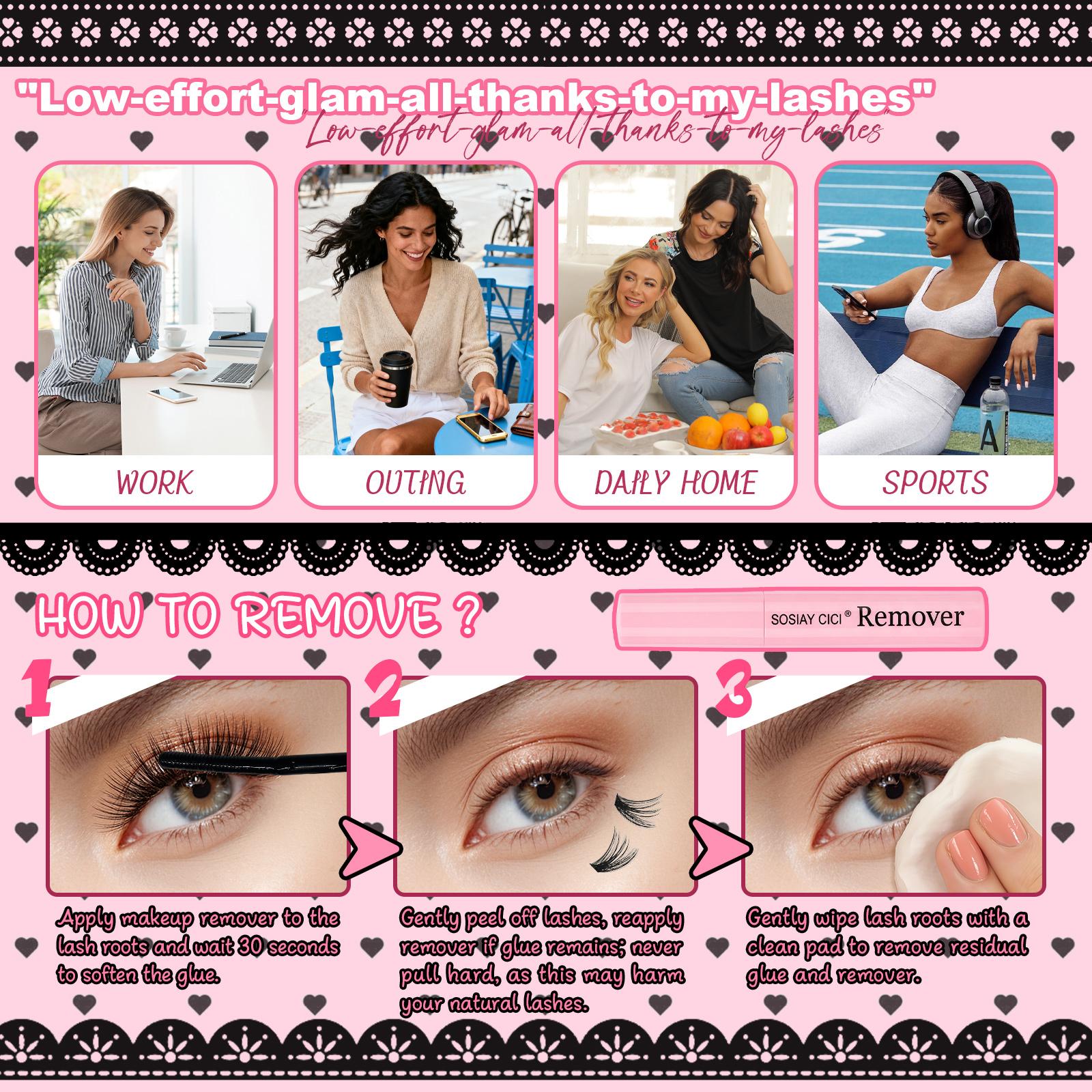 [Buy 2 Get 2 FREE] 40D+80D+100D D Curl Lash Clusters 9-16mm, Wispy Lightweight Salon-Quality Individual Lashes, With Bond & Seal, Remover, Precision Tweezers & Beginner-Friendly Lash Brush