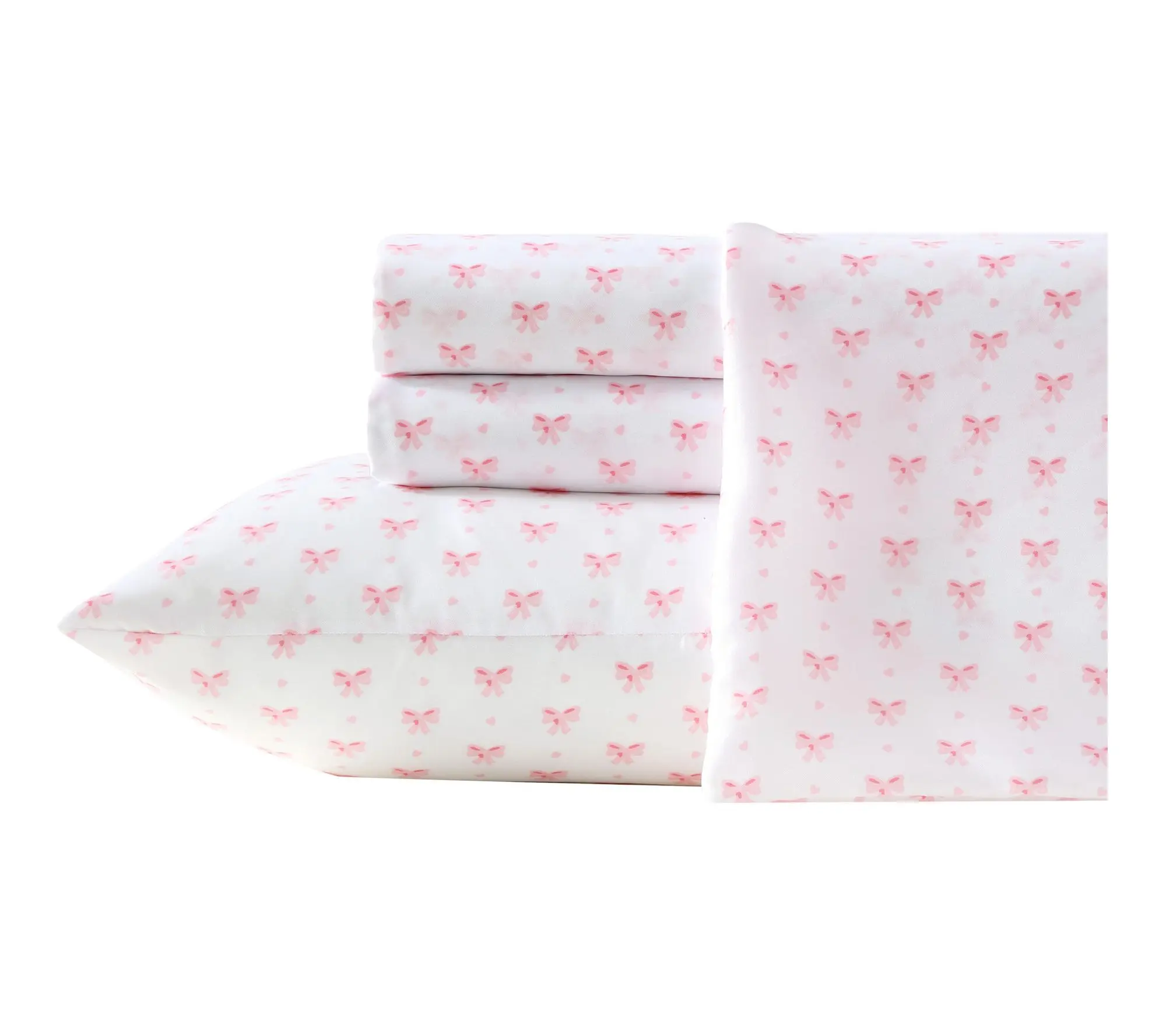 Laura Ashley Heart Of Mine White/Pink MicrofbrTwin Sheet Set