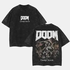 Doom The Dark Age Oversized Tee | Heavyweight Double Printed Cotton | Acid Washed Vintage Shirt | Unisex Streetwear | Limited Edition Drop | Gaming Merch