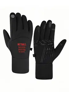 1pc with Netball Because ing is Hard  winter gloves Touchable gloves Touch Screen Grippy Palm Winter Activities unisex sports gloves keep warm Christmas gifts