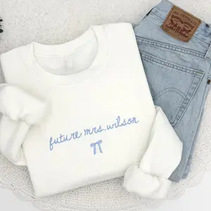 Custom Embroidered future Mrs. Sweatshirt, Custom Bride Sweatshirt,  Coquette Bachelorette Party Outfit, Engagement Gift for Fiancee, Bridal Shower Crewneck