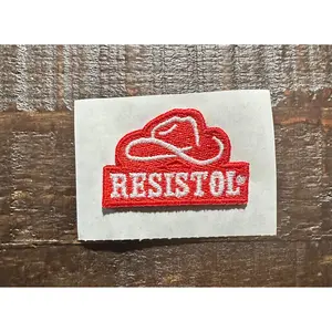 Red and White Cowboy Hat Design Patch