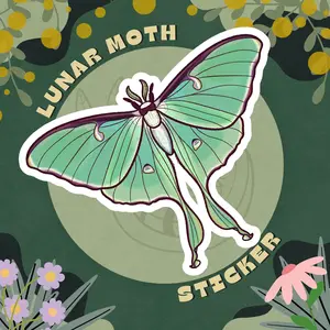 Lunar Moth Glossy Sticker