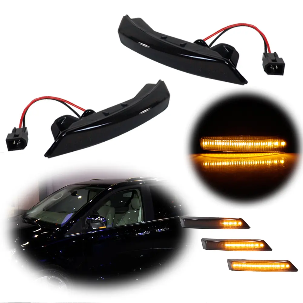 2pcs Smoked Sequential LED Side Mirror Signal lamps Lights For Grand Caravan Town & Country,Replace OEM 68052078AA 68052078AC