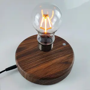 Levitating Light Bulb magnet floating light wooden base novelty night light