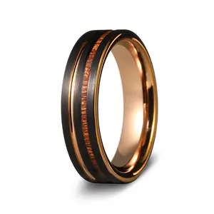 Tungsten Whiskey Barrel Ring |The Lava |GentleBands| Handmade Item, 6Mm Width, Comfort Fit | Men'S Wedding Bands