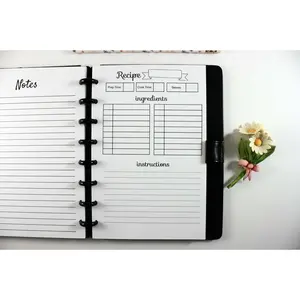 Recipe Planner Inserts for Half Letter Discbound Planners, Fits with Circa Junior Calender, Arc by Staples, TUL Junior 2019, HALF Letter Size (5.5'' x 8.5'')