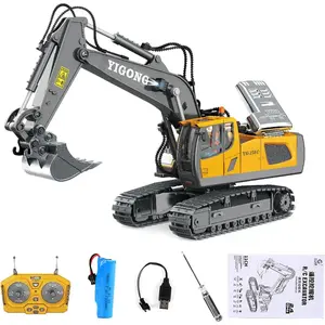 RC Construction Truck, 2.4G High Tech 11Channels RC Excavator Dump Trucks BulldozerAlloy Plastic Engineering Vehicle Electronic Toys rc toy best gift squishy