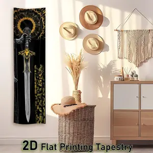Medieval Sword Pattern Vertical Tapestry, Aesthetic Wall Art, Dark Fantasy Design for Bedroom/living Room/dorm