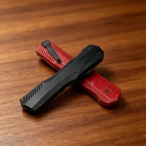 H9000-Series EDC Folding Knife with Textured Non-Slip Grip — Featuring a high-quality, sturdy ribbed handle, smooth one-handed opening, and suitability for both camping and everyday use.