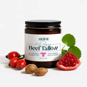 Anti-Aging Natural Beef Tallow Face Balm With Cold-Pressed Cacay, Noni Fruit, Rosehip, Pomegranate, Green Tea Castor Oils Infused with Centella Asiatica and Frankincense | Wrinkle and Fine Line Balm