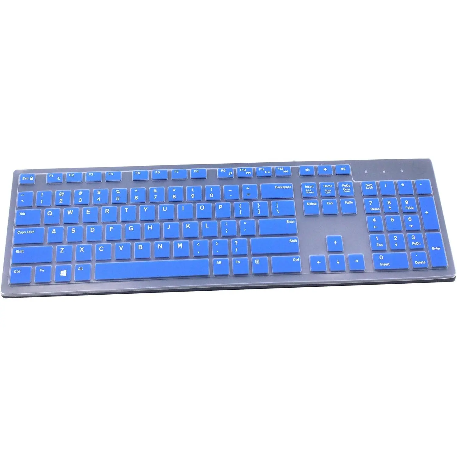 Keyboard Cover Compatible for  KM636 KB216 Keyboard,  Optiplex 5250 3050 3240 5460 7450 7050,  Inspiron AIO 3475 3670 3477,  Inspiron 27 7000 7700 7790 All-in-One Keyboard (Blue)