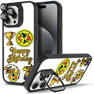 Durable Club América Mascot Print Case, Camera Lens For Samsung iphone 17/AIR 16 15 14 13 12 11 PRO PLUS MAX COOL Fashionable Tough Magnetic Durable Metal lens frame Film Bracket Stand Gift Full Protection Camera Holder Phone Cases Cover 11X-L1007
