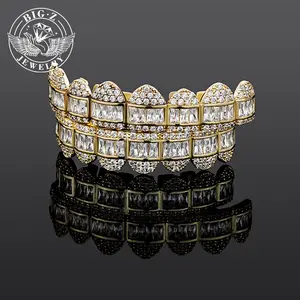 【Fashion casual】Hip Hop Grills Jewelry Micro-Inset Zircon Braces Rapper Accessories Bling，Christmas Ball Carnival Party and Halloween Cosplay Costume Accessories