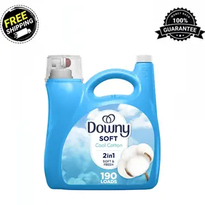 Downy Liquid Laundry Fabric Softener and Conditioner, Cool Cotton Scent, 140 fl oz, 190 Loads Fragrance Household
