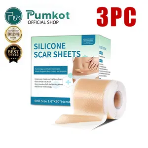 Pumkot 3PC Professional Silicone Scar Tape(1.6 "x 60" Roll-1.5M), non-irritating patch for all skin types