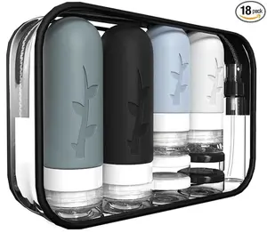 18pack Travel Bottles for Toiletries,TSA Approved Silicone Travel Containers for Toiletries,Leak Proof Refillable Liqus Shampoo And Conditioner travel Essentials toiletry Bottles