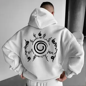 Naruto Simple Print Double-Sided Hoodie, T-Shirt, Sweatshirt, Manga Hoodie for Fan, Anime Street Style for Men, Menswear, KFS5093