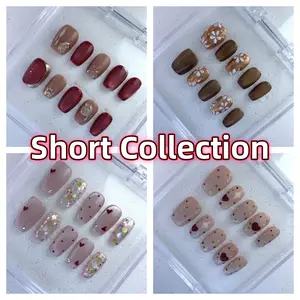 M01-M25-Short Collection-Handmade Press-On Nails-Acrylic Nails Design-Boutique Handmade Press On Nails Kit-Reusable Salon-Quality Handmade Nails-Durable Nails Art-Easy Removable Nails-Easy Apply-3D Acrylic Fake Nails-Fashion False Nails