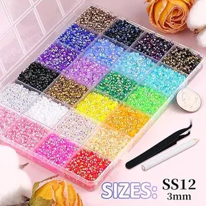 15 Colors Resin Rhinestone Decorating Kit, DIY Crystal Beads Art Set with Glue & Tools, Multi-Color Gemstones for Nail Art, Phone Cases, Crafts & Face Decoration