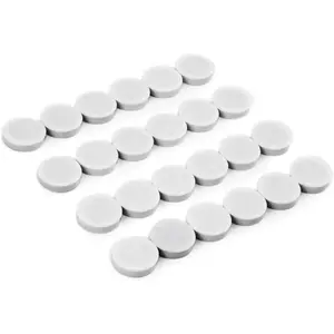 24 Round White Button Shaped Fridge Magnets, Small Colorful Magnetic Discs for Kitchen, Cabinet or Classroom, Perfect Whiteboard Supplies for Teachers (White)