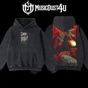 MusicDust4U Limp Bizkit Chelyabinsk 2013 Ritual Hoodie 100% Premium Cotton 230gsm Washed Unisex Classic Fit Menswear Comfortable American-made Apparel