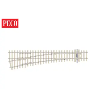 Peco 552-SL-E1096 Turnout, Medium Radius, Concrete, Left Hand, HO