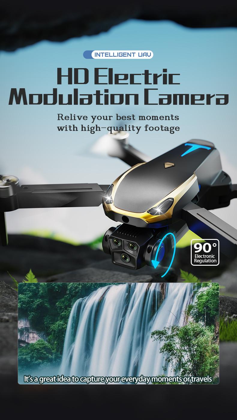 M8 Pro 2026 Foldable Aerial Drone with 4K UHD EIS Anti-Shake Camera, GPS Precise Positioning System, 5G WiFi FPV Real-time Transmission,   Intelligent Obstacle Avoidance, Auto Return, 360° Stunt Roll, 2 Batteries for Adults Beginners Aerial Photography