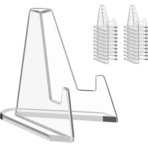 Card Display Stand, Pack of 20 Small Easels, Acrylic Picture Display Stand, Suitable for Challenge Coins, Graded Cards, Sports Cards, Trading Cards, PSA Cards, Baseball Cards (28cm Height)