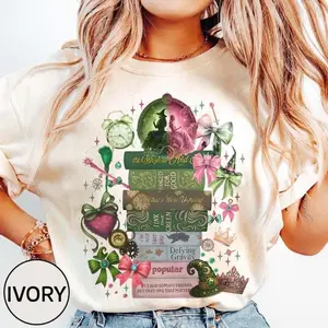 Wicked Changed For Good Book Comfort Colors Shirt, Defy Gravity Broomstick Magic Wand Crewneck, Fun Popular Literary T-Shirt for Musical Fan, Shortsleeve, Cotton
