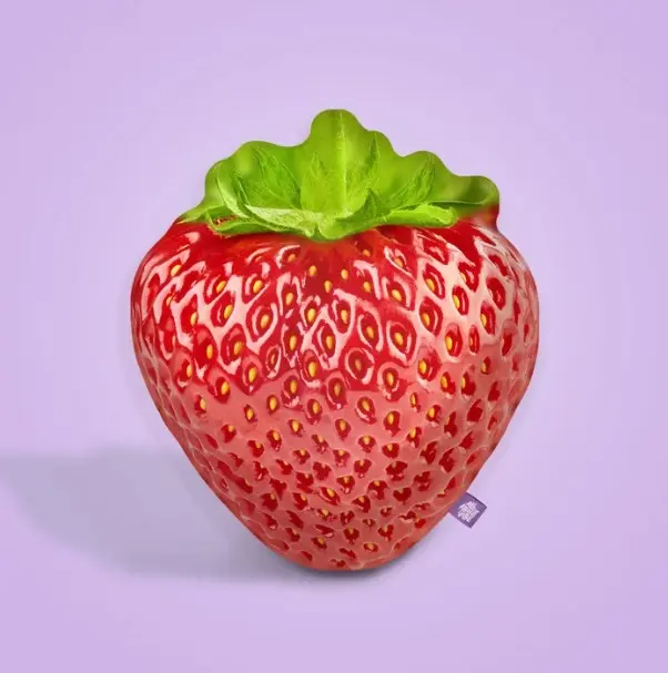 Strawberry Pillow | All About Vibe – Cute 3D Strawberry Throw Pillow | Sweet Aesthetic Room Decor & Foodie Gift | Soft & Huggable, Made in USA