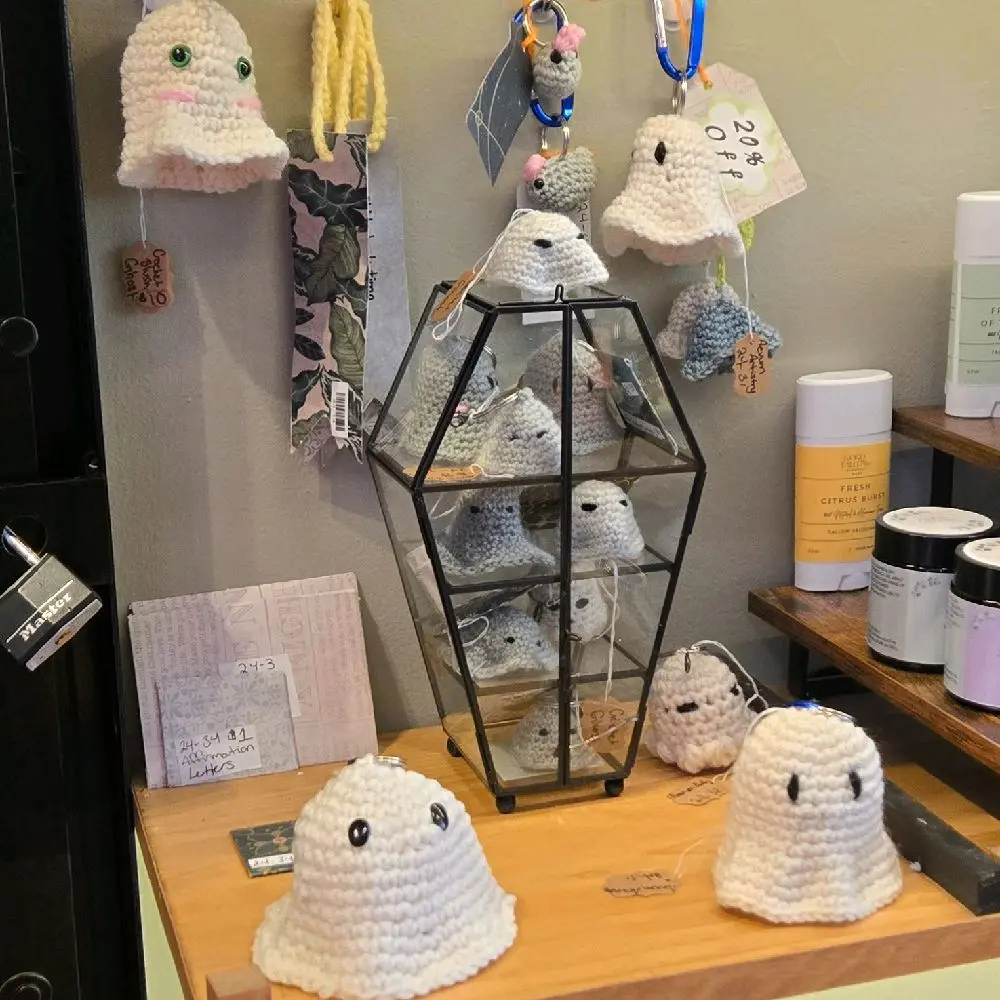 Ghost Crochet Keychain