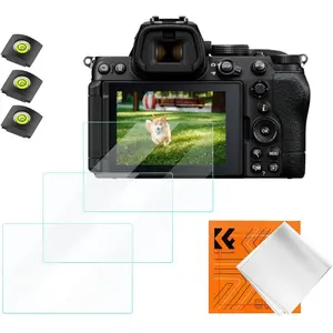 K&F CONCEPT 3 Pack Camera Screen Protector Compatible with Nikon Z 5II/ Z50 II/Z5/ZF/Z6 III/Z6/Z7/Z6 II/Z7 II, 0.3mm 9H Hardness Tempered Glass Cover Anti-Scratch Bubble-Free & Hot Shoe Cover