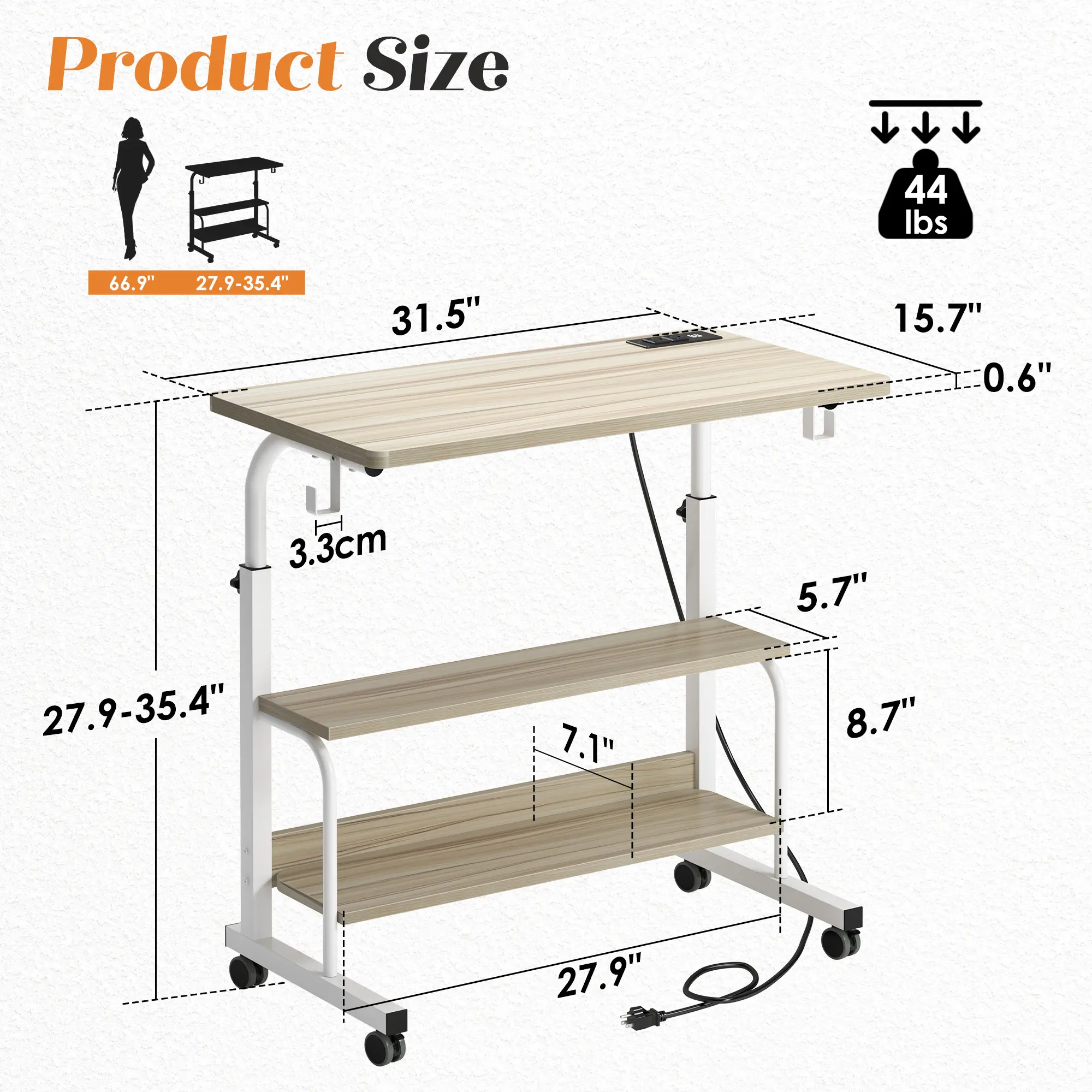 White Maple（31.4inch With Shelving）