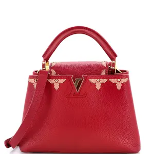 Pre-owned Louis Vuitton Leather Shoulder Bags Capucines Bag with Embellished Detail BB by Rebag