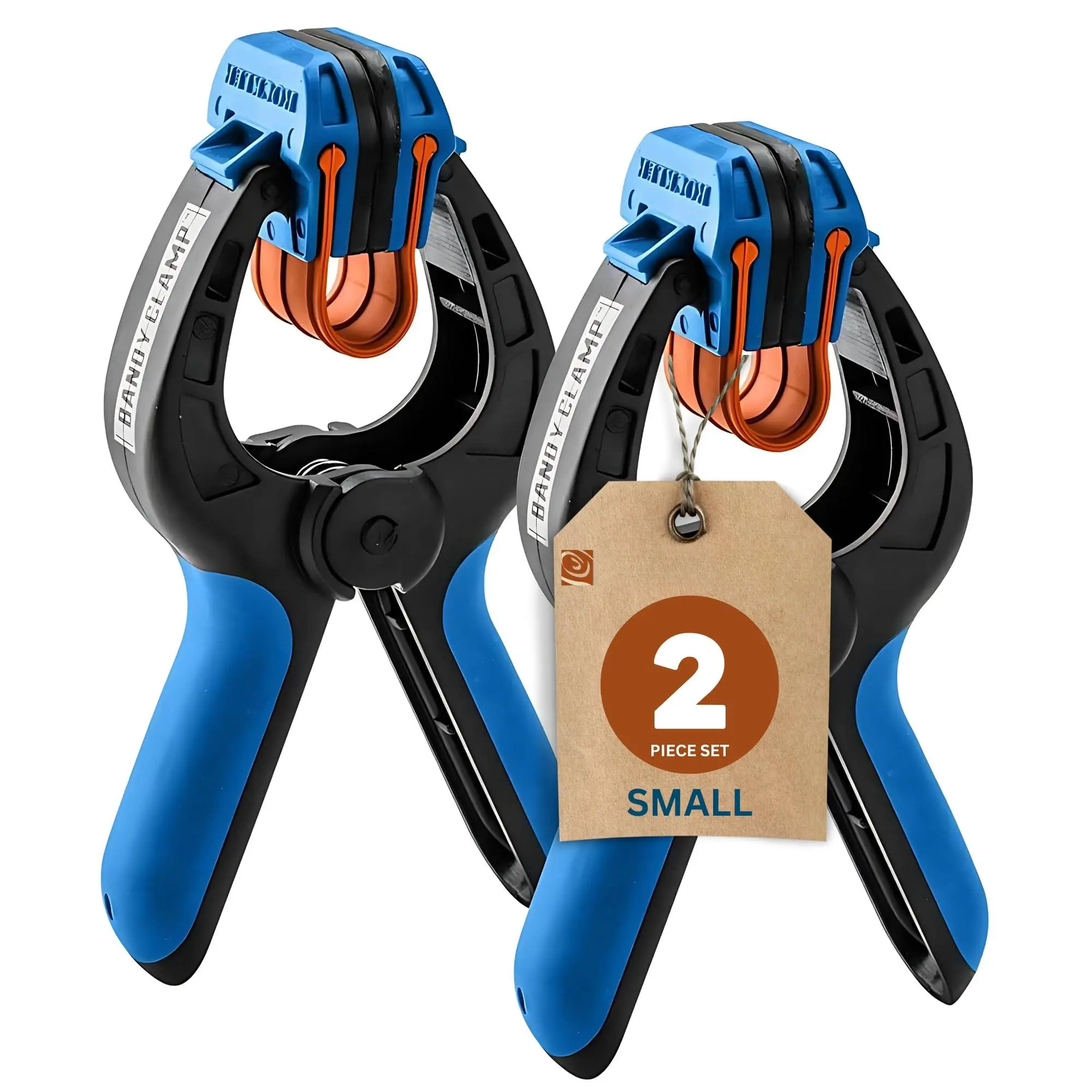 Small Spring Clamps (pair) - Easy Squeeze Bandy Woodworking For Thinner Stock  & Delicate Moldings One-handed Operation To Grip Nylon Hand