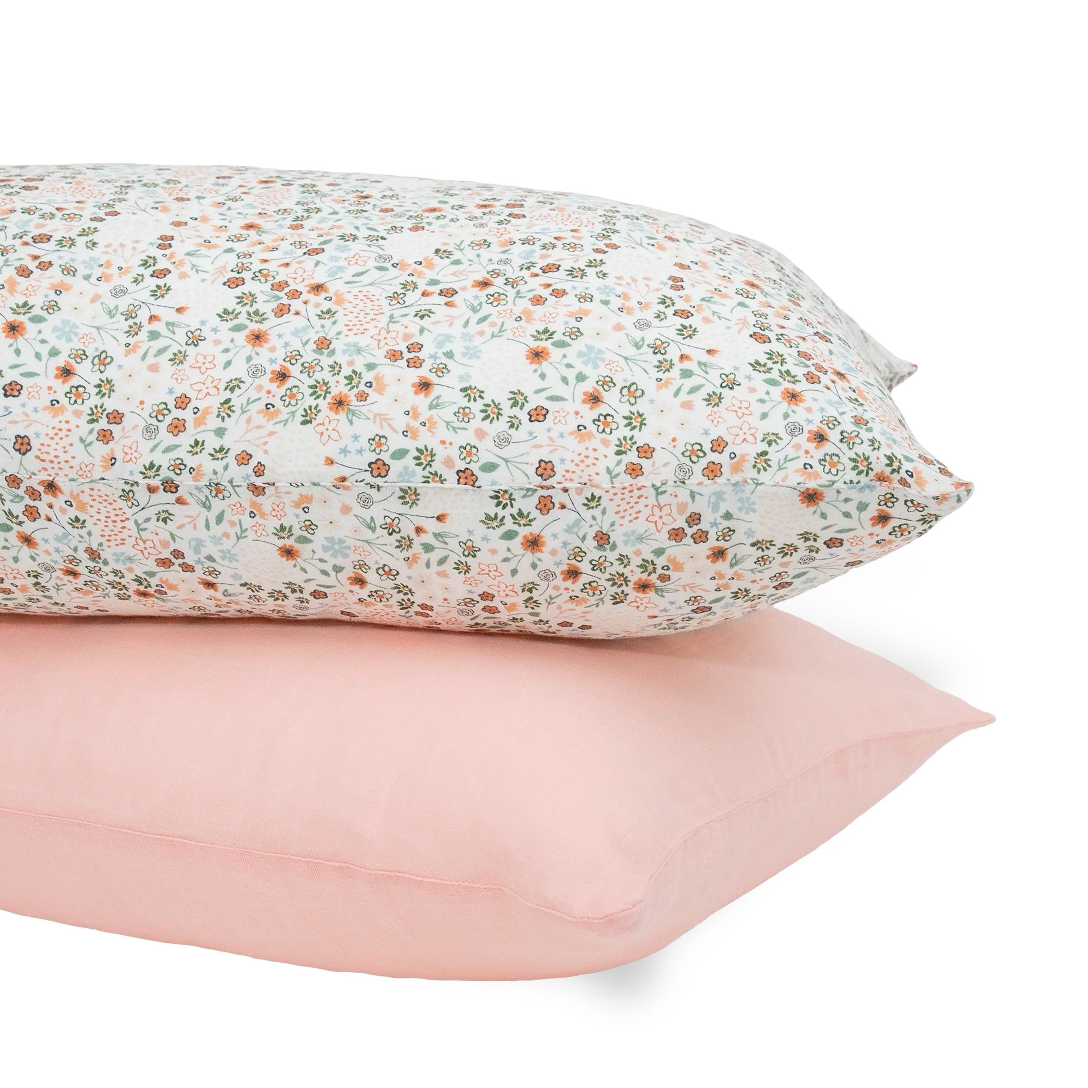 Cotton Muslin Pillowcase 2-Pack - Petal Press, Soft Bedding Linens, Bed Linens