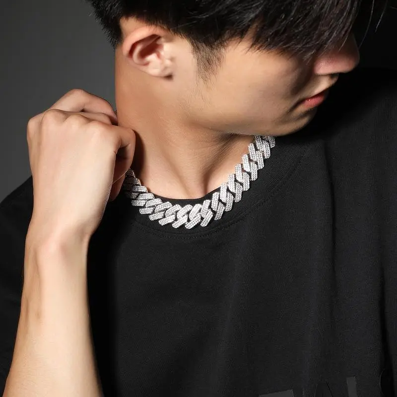 20mm Iced Out Cuban Chain Necklace CZ Full Pave Zirconia Hip Hop Jewelry for Men Gift Daily Wear Accessory 20mm Iced Out Cuban Chain Necklace CZ Full Pave Zirconia Hip Hop Jewelry for Men Gift Daily Wear Accessory