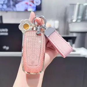 Soopcase for ford Key fob Cover With Keychain,Car Key Case Shell Protector Holder 5 Buttons for ford Explorer fusion Escape Edge Expedition Mustang f150 f250 f350 f450 f550 Bronco