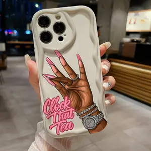 Pink Fashionable Creative English Clock Tea Design Phone Case Suitable for Iphone 17 16E 16 15 14 13 12 11 Mini Pro Max Air X XR XSMAX 8 7 Plus, Shockproof Soft TPU Back Cover.