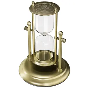Empty Hourglass, Brass 360 Rotating DIY Sand Timer for Wedding Ceremony Set, Large Antique Without Sand Clock for Desk Home Office Decorative
